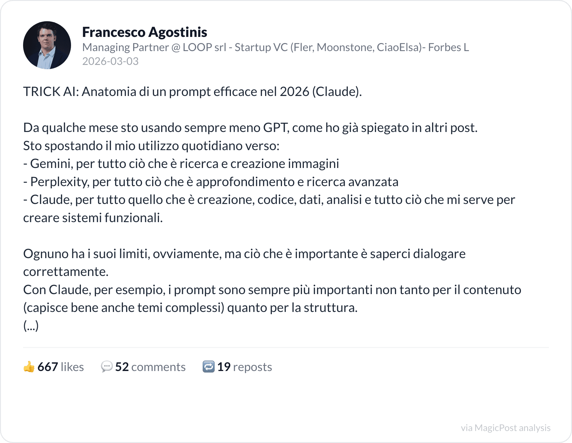 Francesco Agostinis on building an effective AI prompt