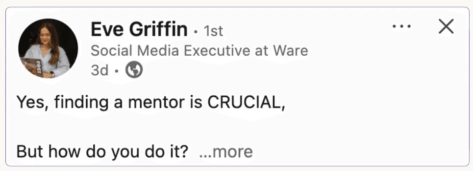 short, engaging linkedin hook