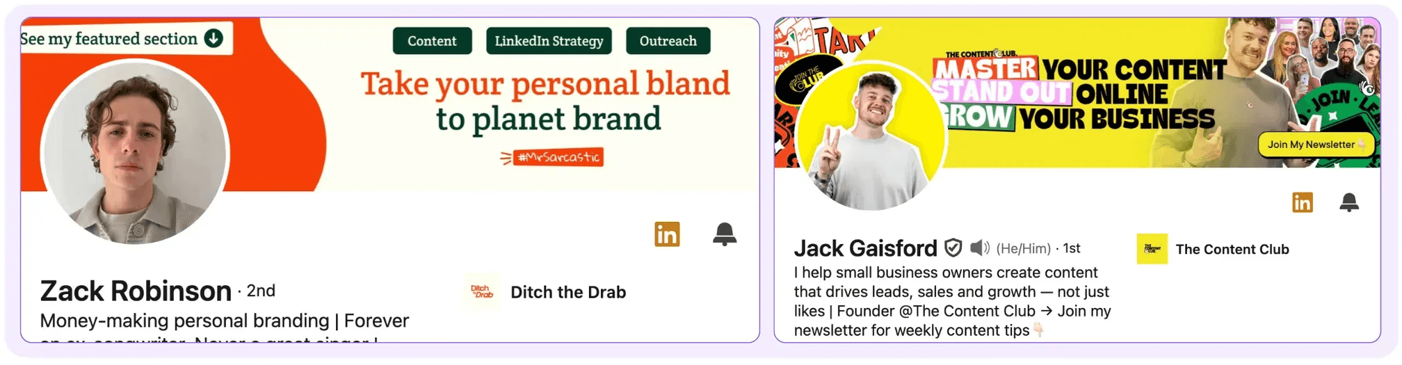 Using humor on a LinkedIn Banner