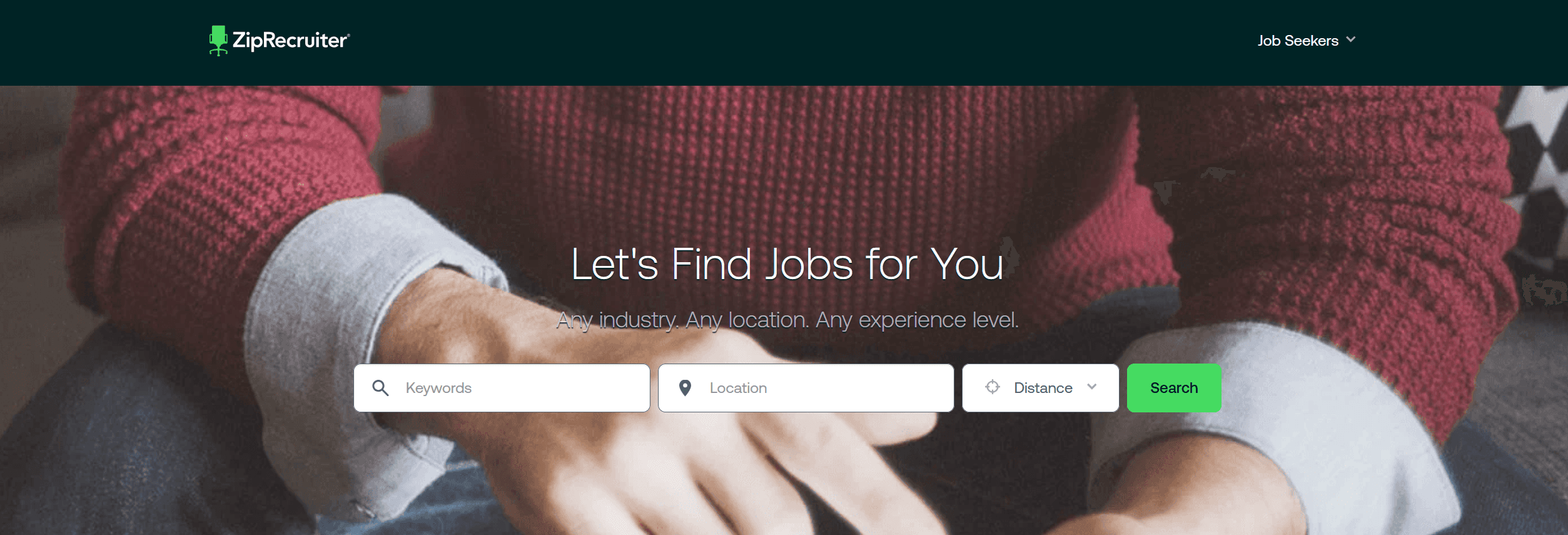 ZipRecruiter's landing page