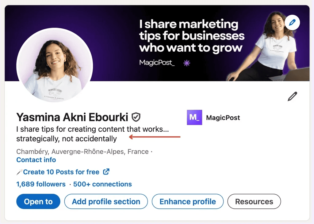 write a LinkedIn headline with AI