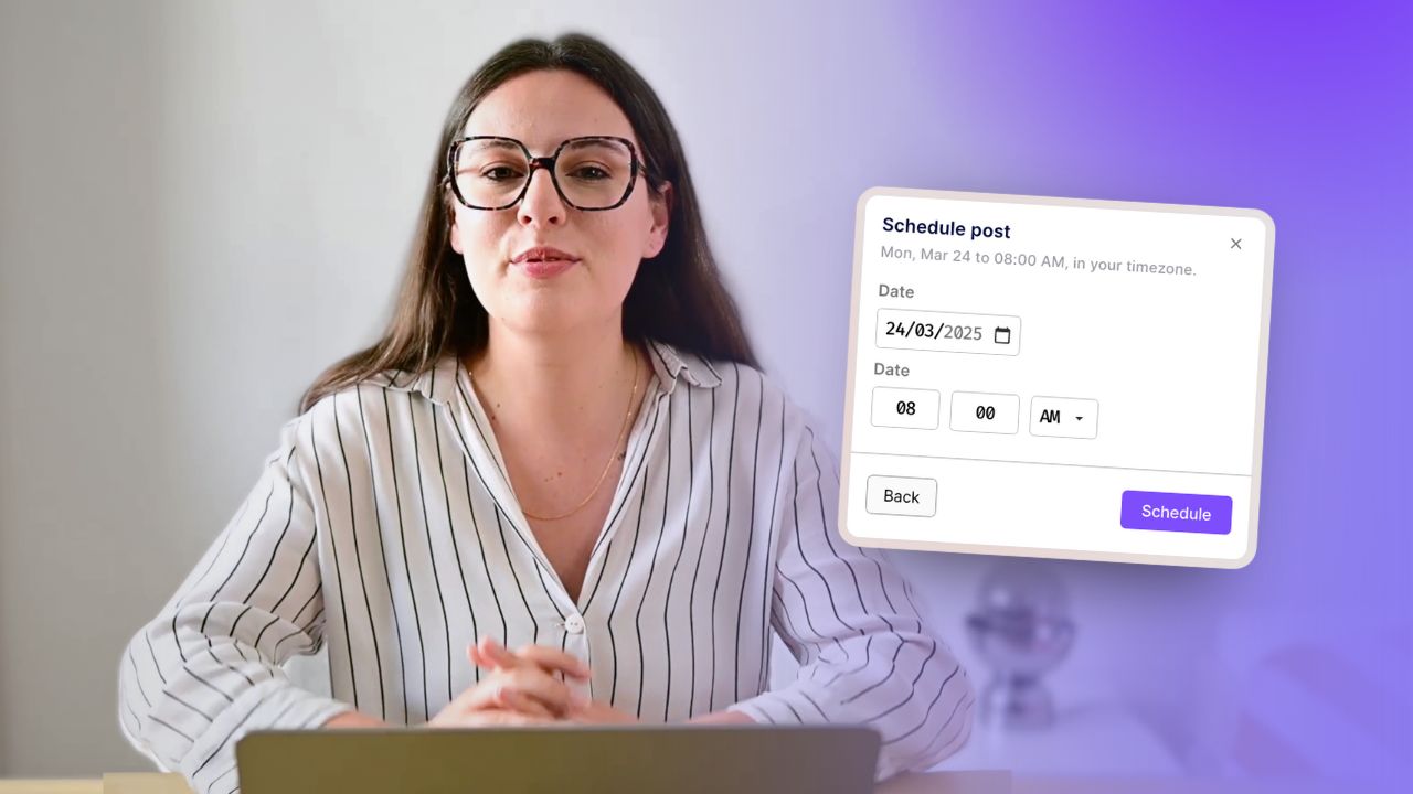 Diane à côté de la fenêtre de programmation : date, heure et fuseau horaire de l'utilisateur, avec le bouton Programmer.