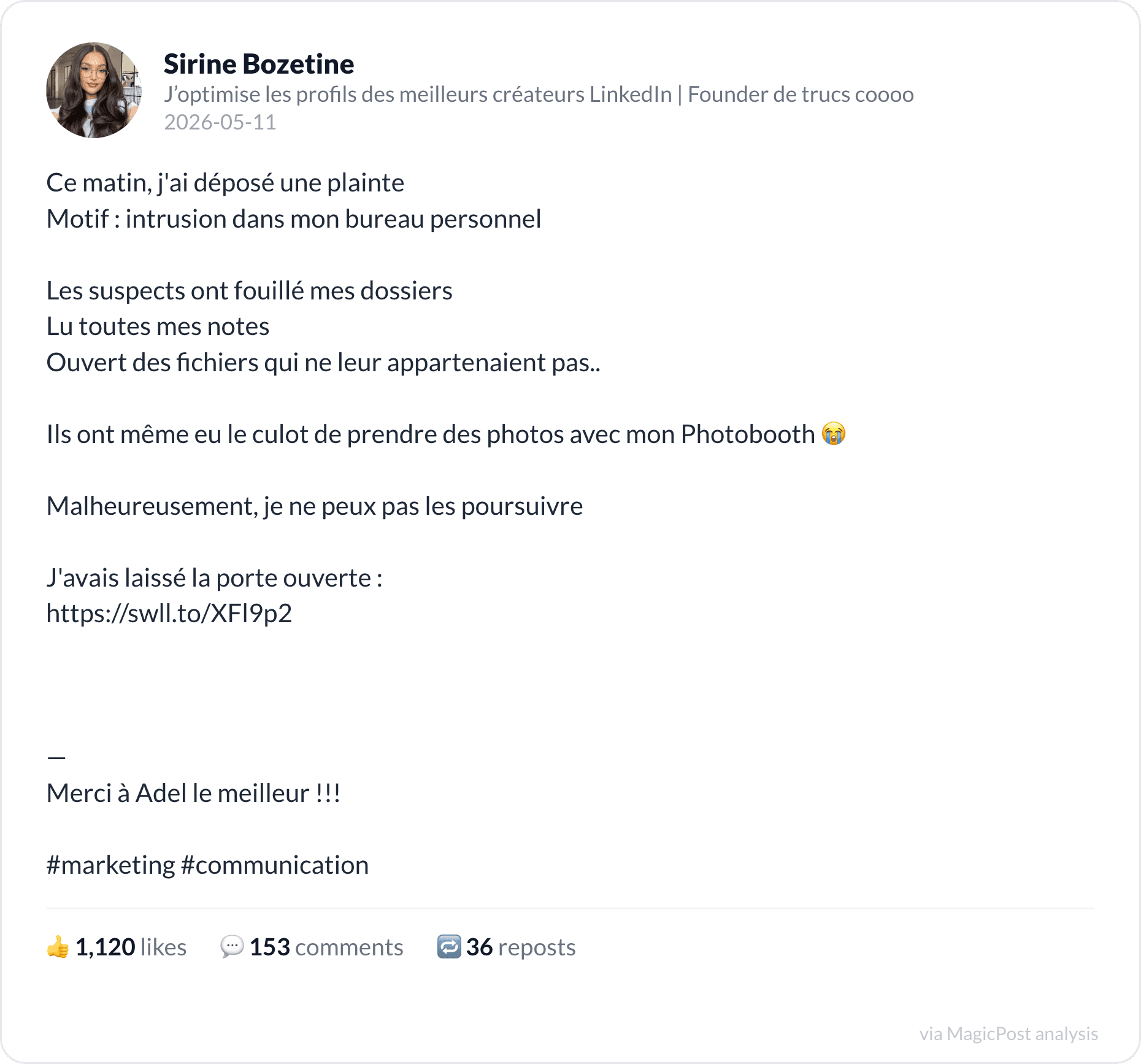Sirine Bozetine on filing a complaint against her own newsletter