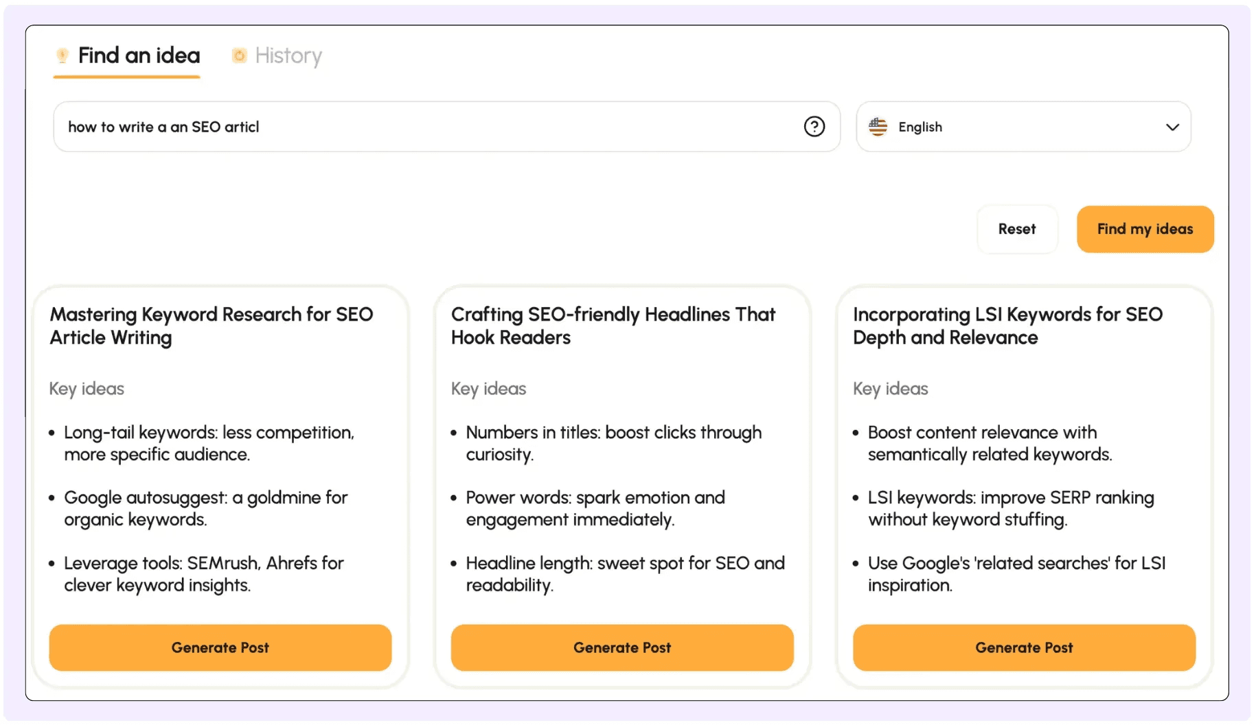 RedactAI content ideas finder