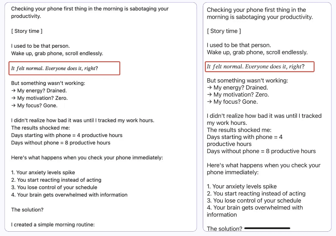 add italics text to linkedin post