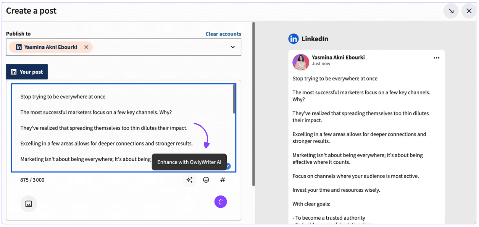Hootsuite LinkedIn Beitragsgenerator Review