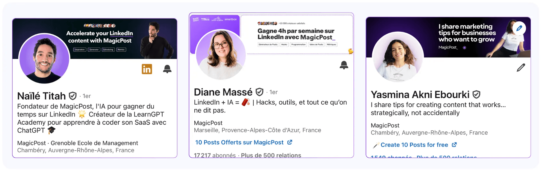 example of how LinkedIn banners can look on a mobile device