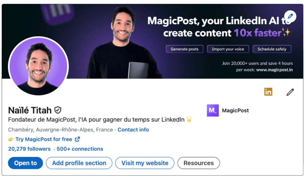 An optimized LinkedIn profile