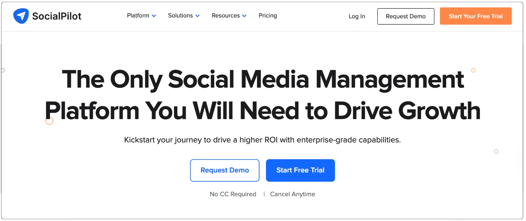 Page d'accueil de SocialPilot, avis 2025