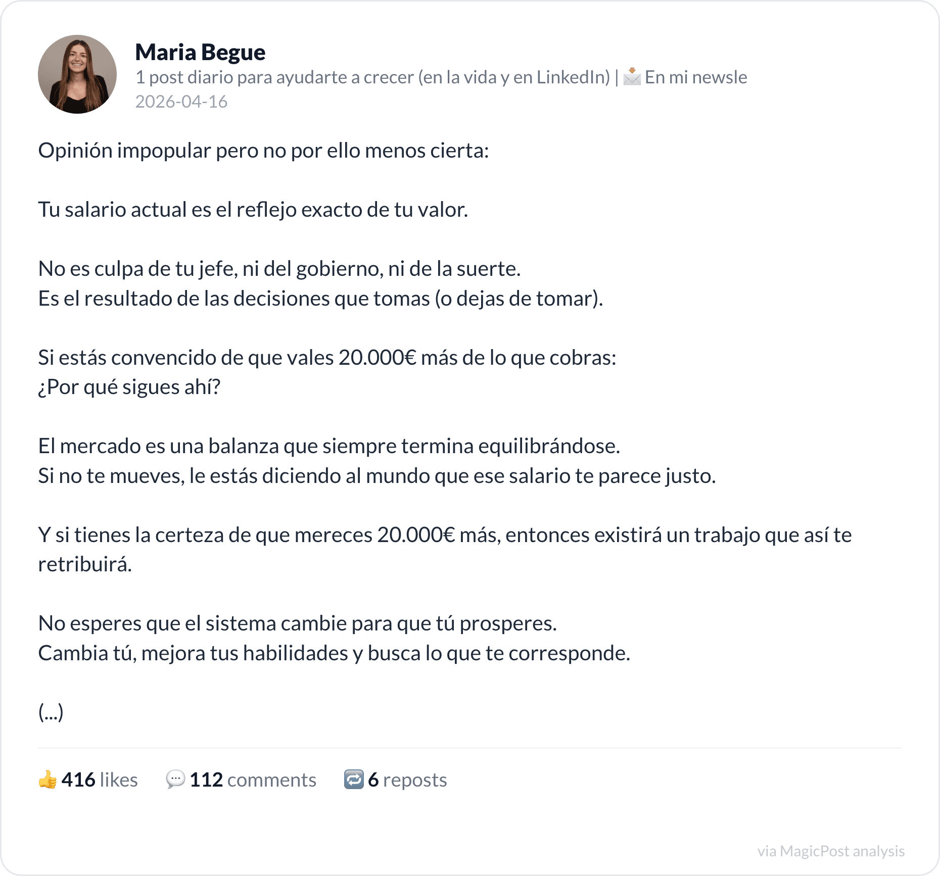 Maria Begue's contrarian take: your salary reflects your value
