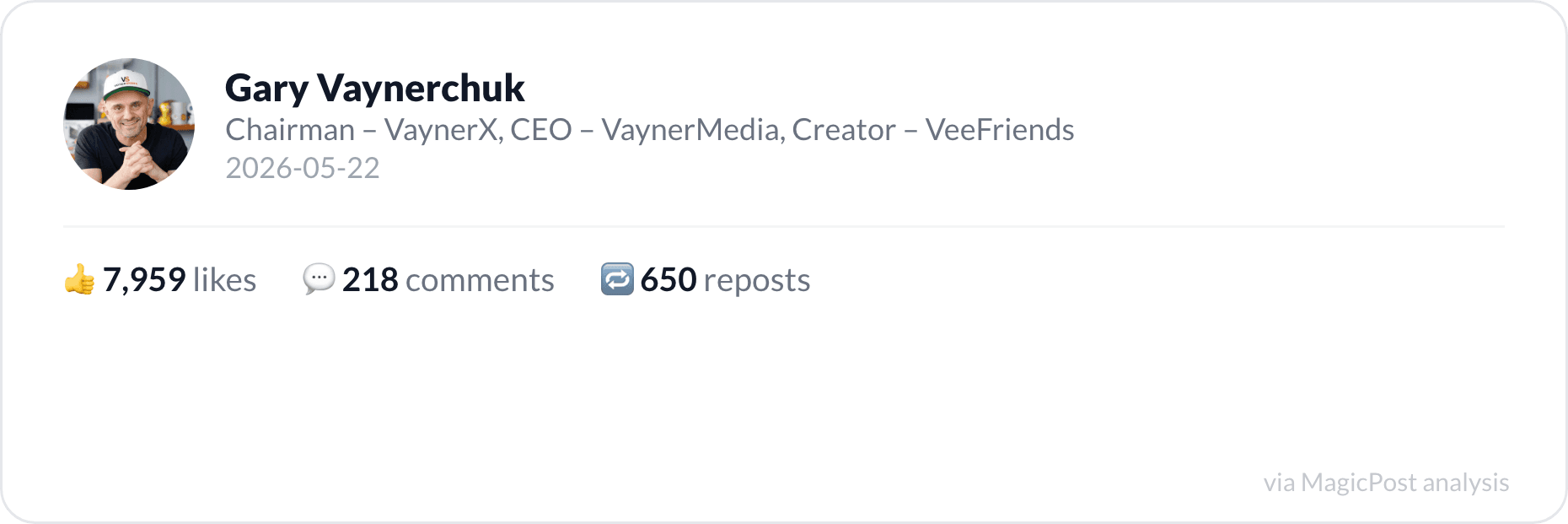 Gary Vaynerchuk's third top 2026 post
