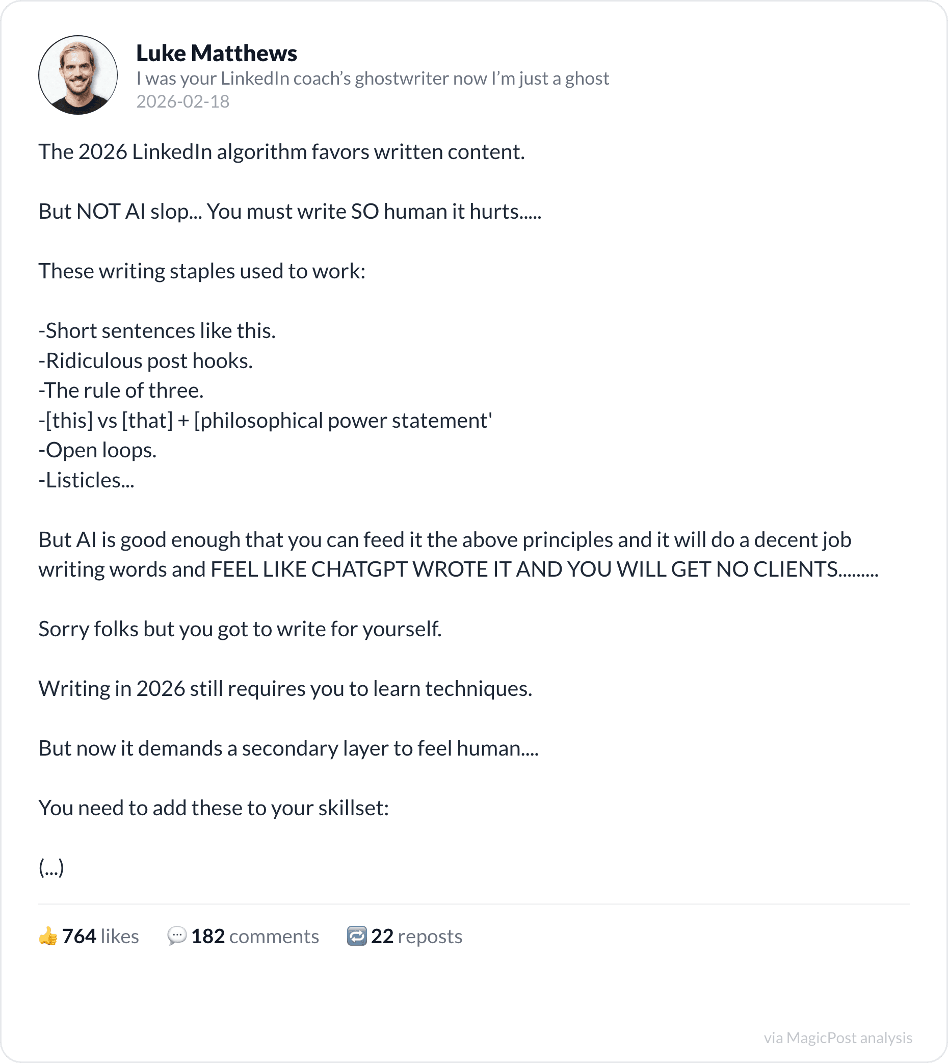 Luke Matthews on writing so human it hurts