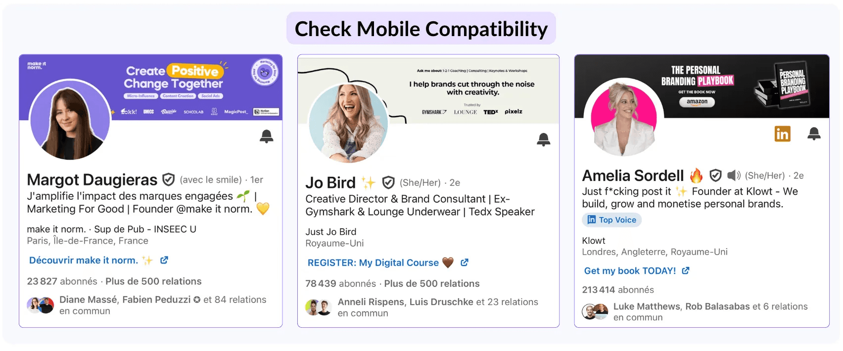 check out that your LinkedIn banner is compatible with the LinkedIn mobile app