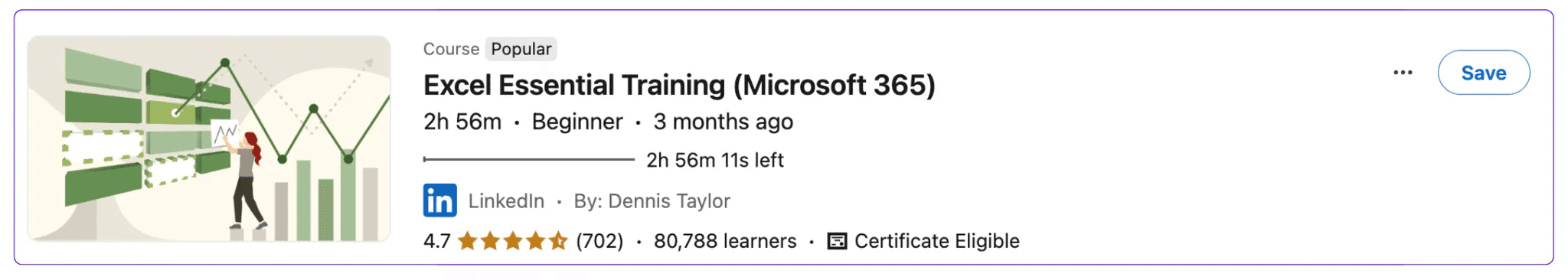 LinkedIn learning course: excel essential training