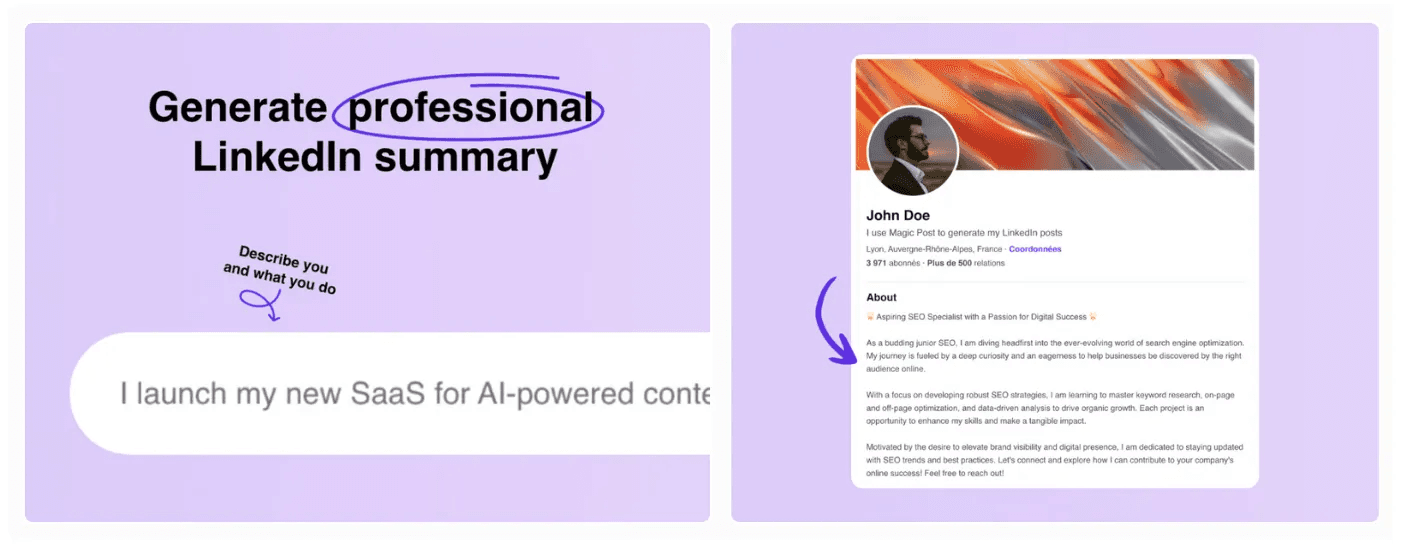 Free LinkedIn Summary generator tool