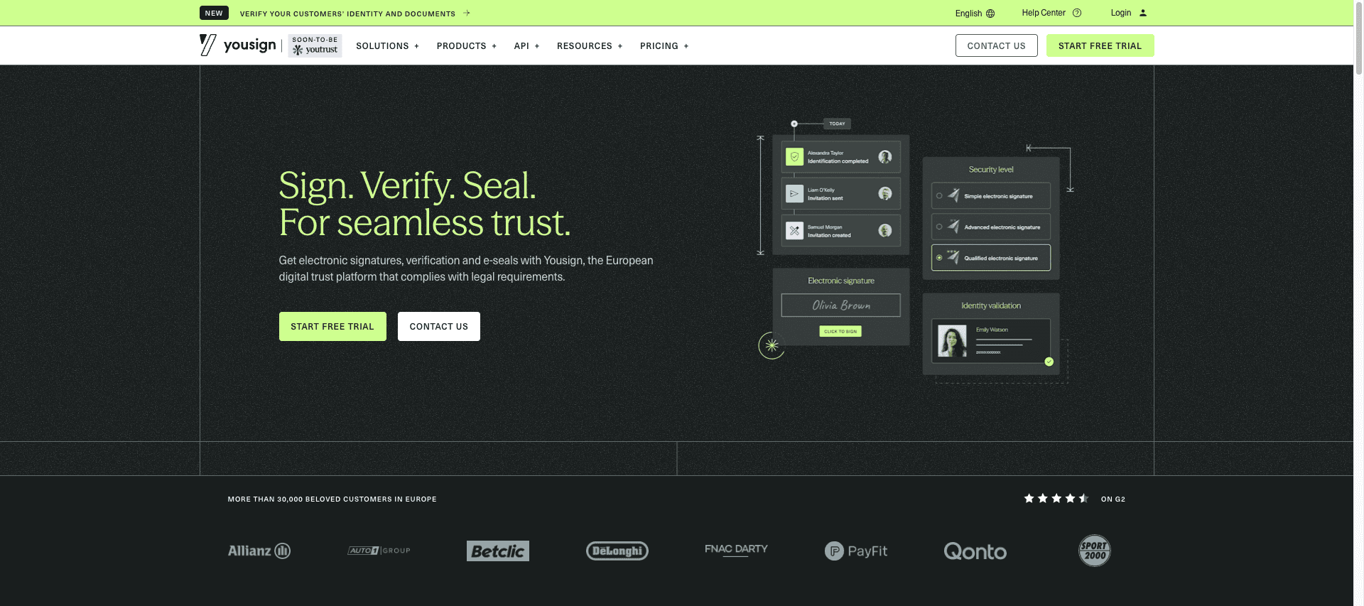 YouSign homepage