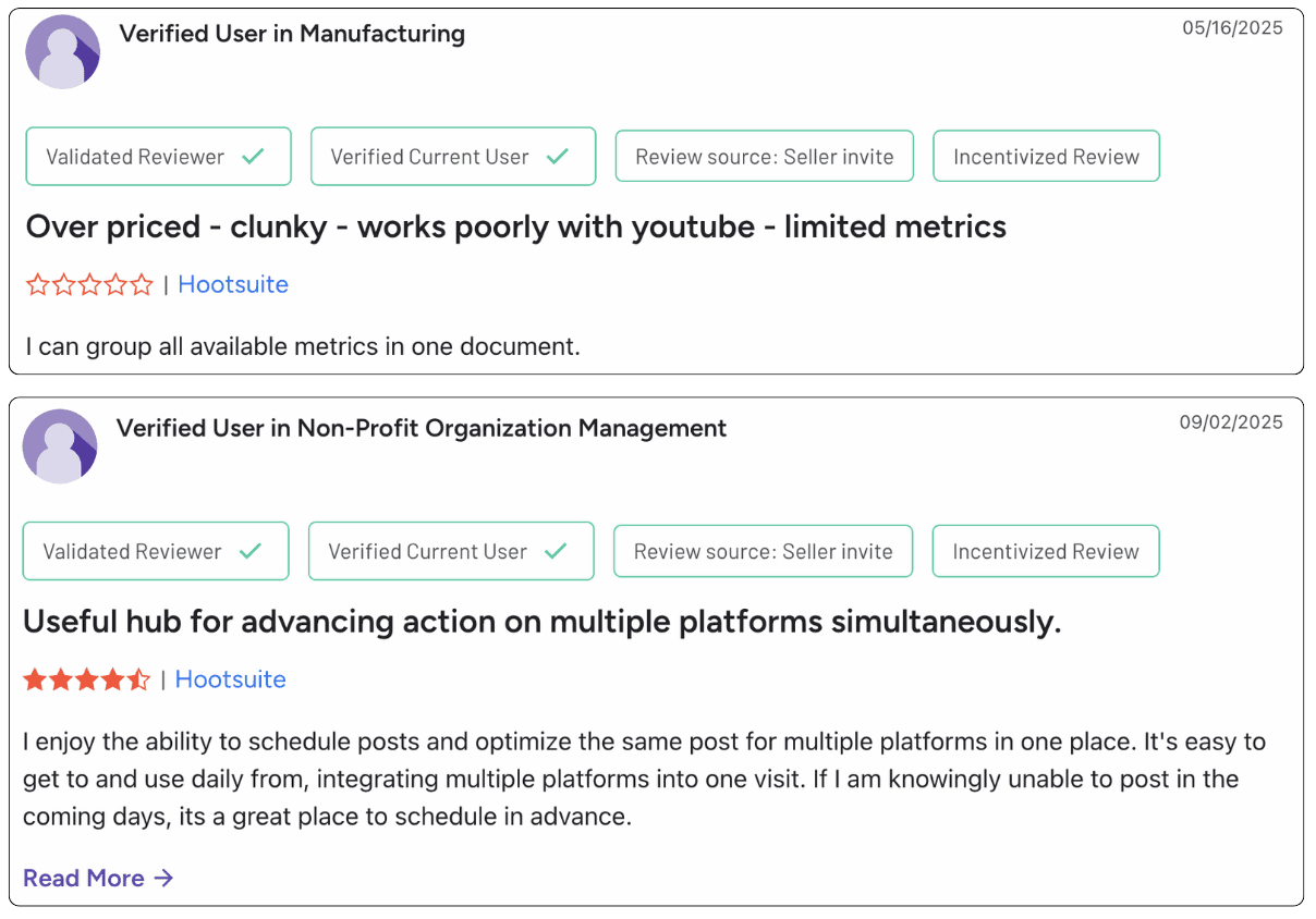 Hootsuite G2 Bewertung
