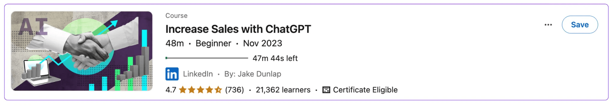 LinkedIn learning course: How to Build a Sales Process Using ChatGPT